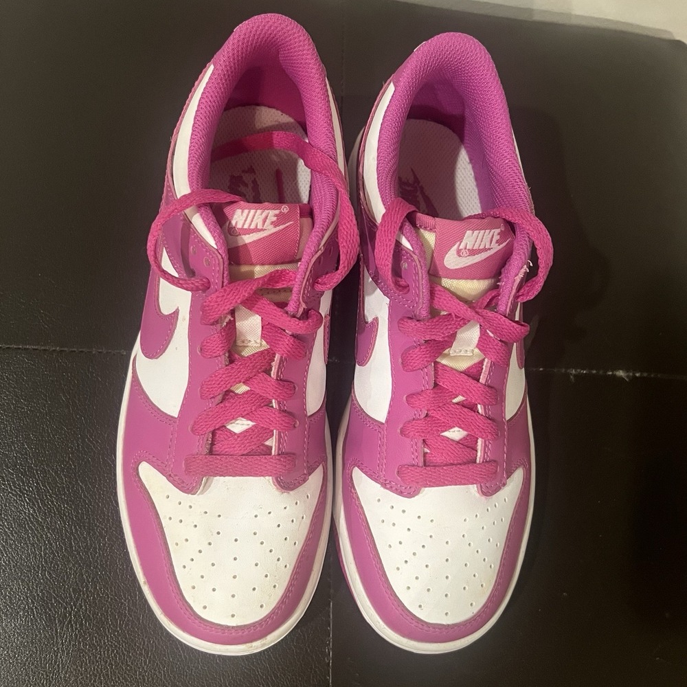 Nike Dunk Low BG White/Active Fuchsia FJ0704-100 Size 5Y - Picture 8 of 11